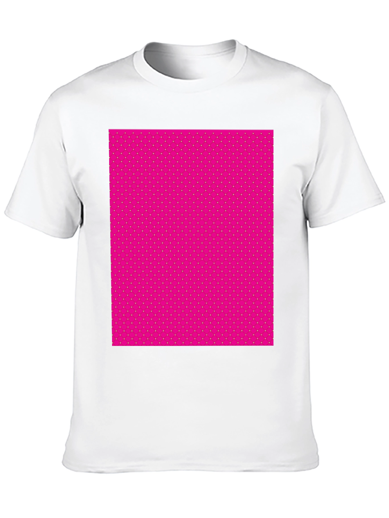 Mens Black T-Shirt with Pink Polka Dot Pattern