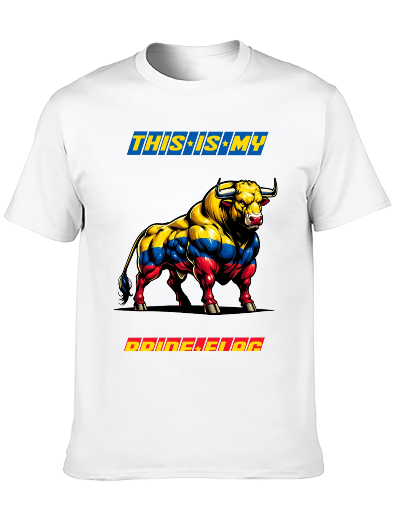 Colombian Flag Bull Graphic Tee