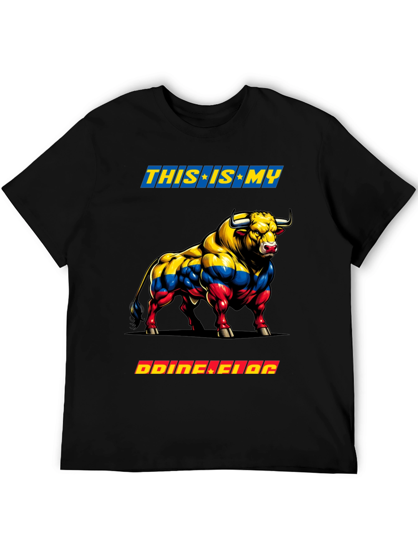 Colombian Flag Bull Graphic Tee