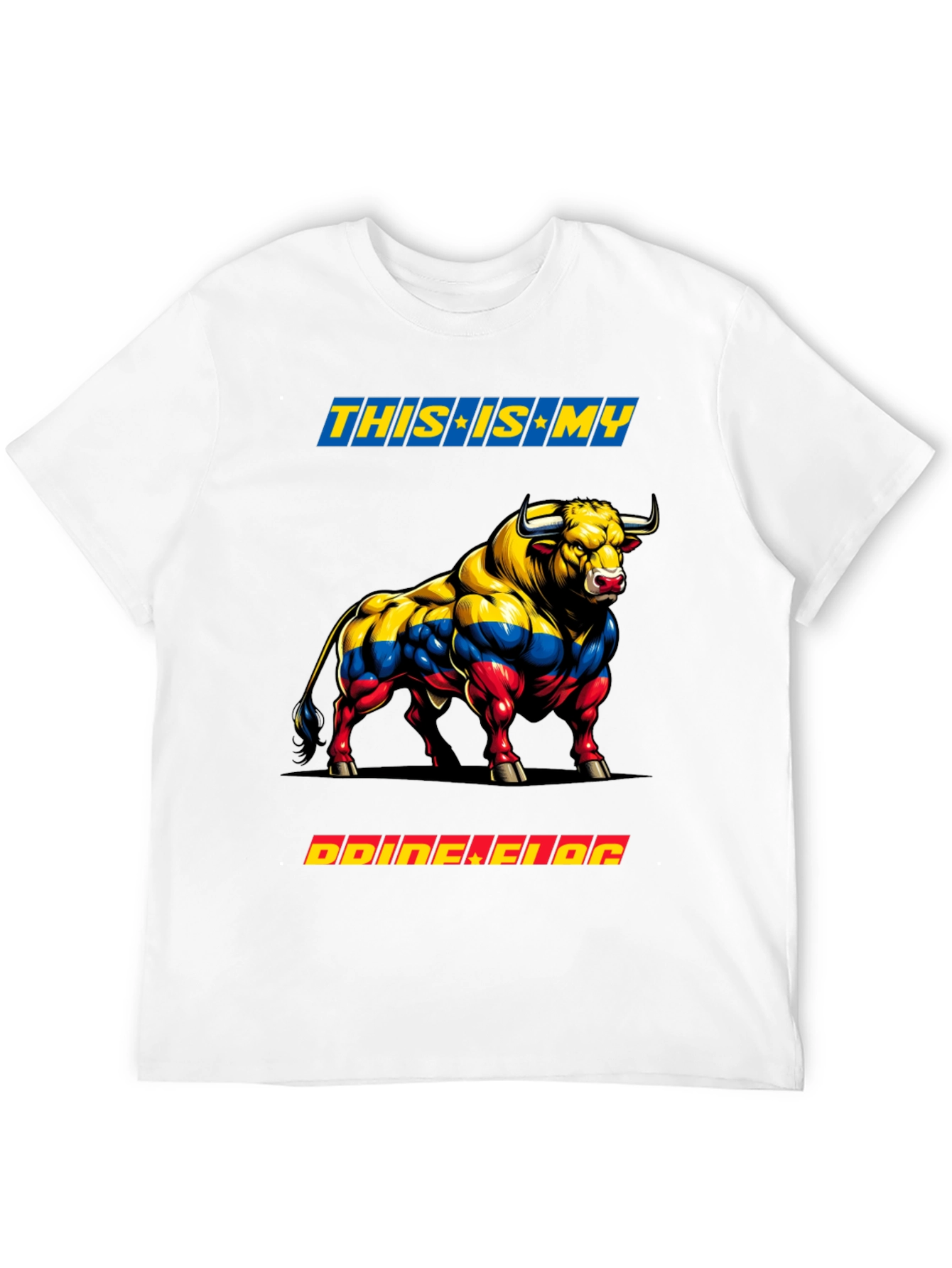 Colombian Flag Bull Graphic Tee