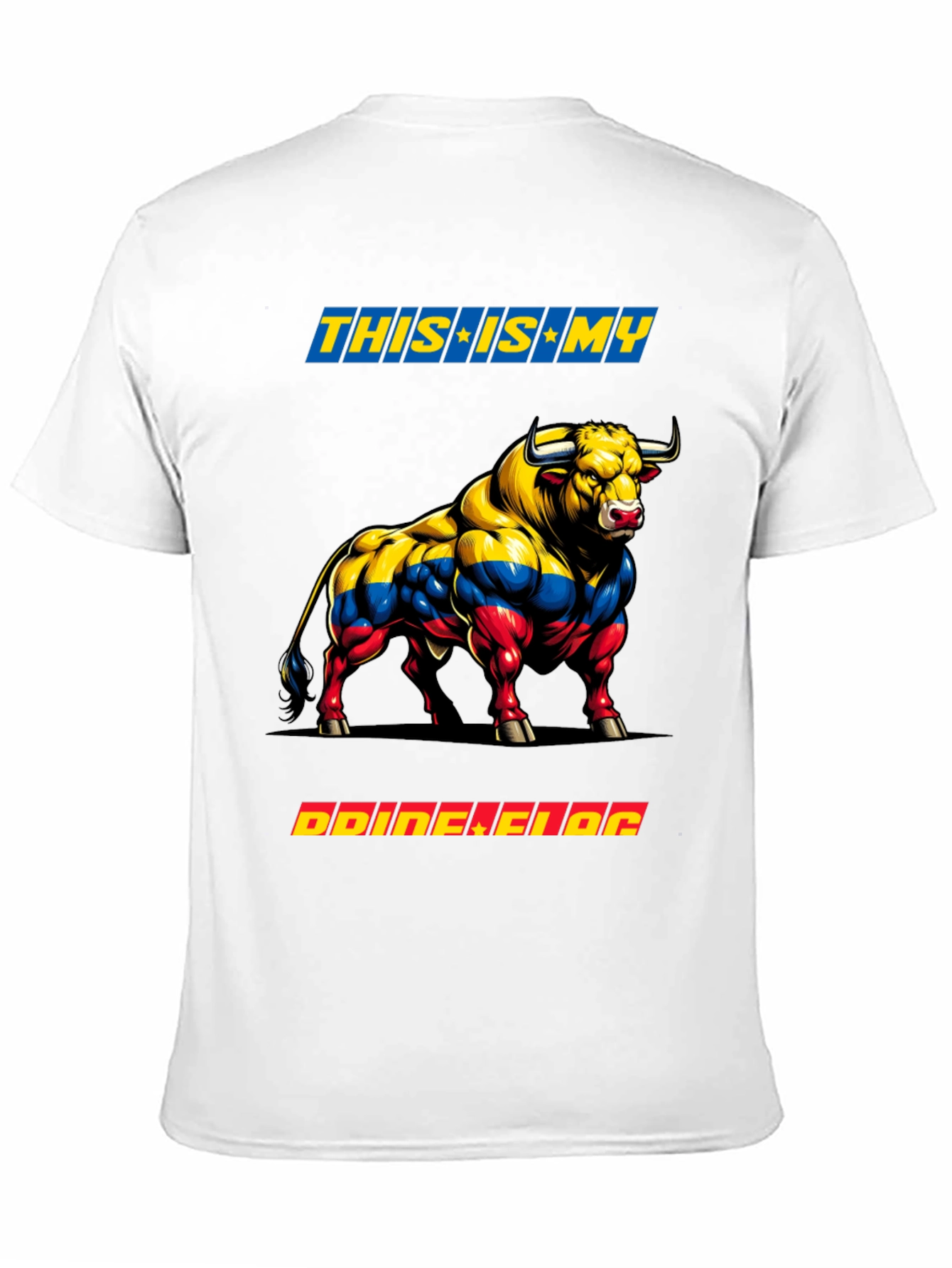 Colombian Flag Bull Graphic Tee