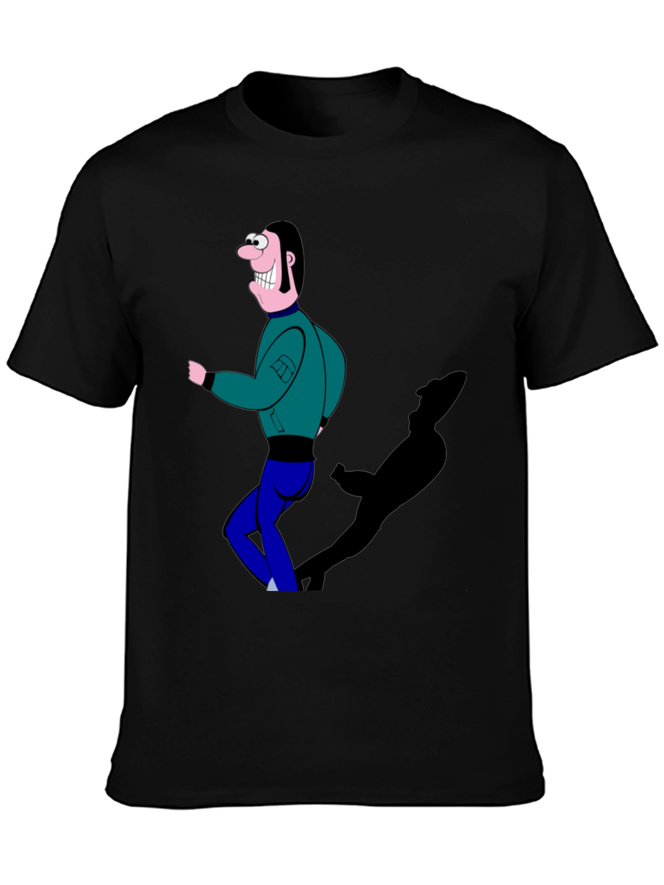 Cartoon Man Graphic T-Shirt Black Tee