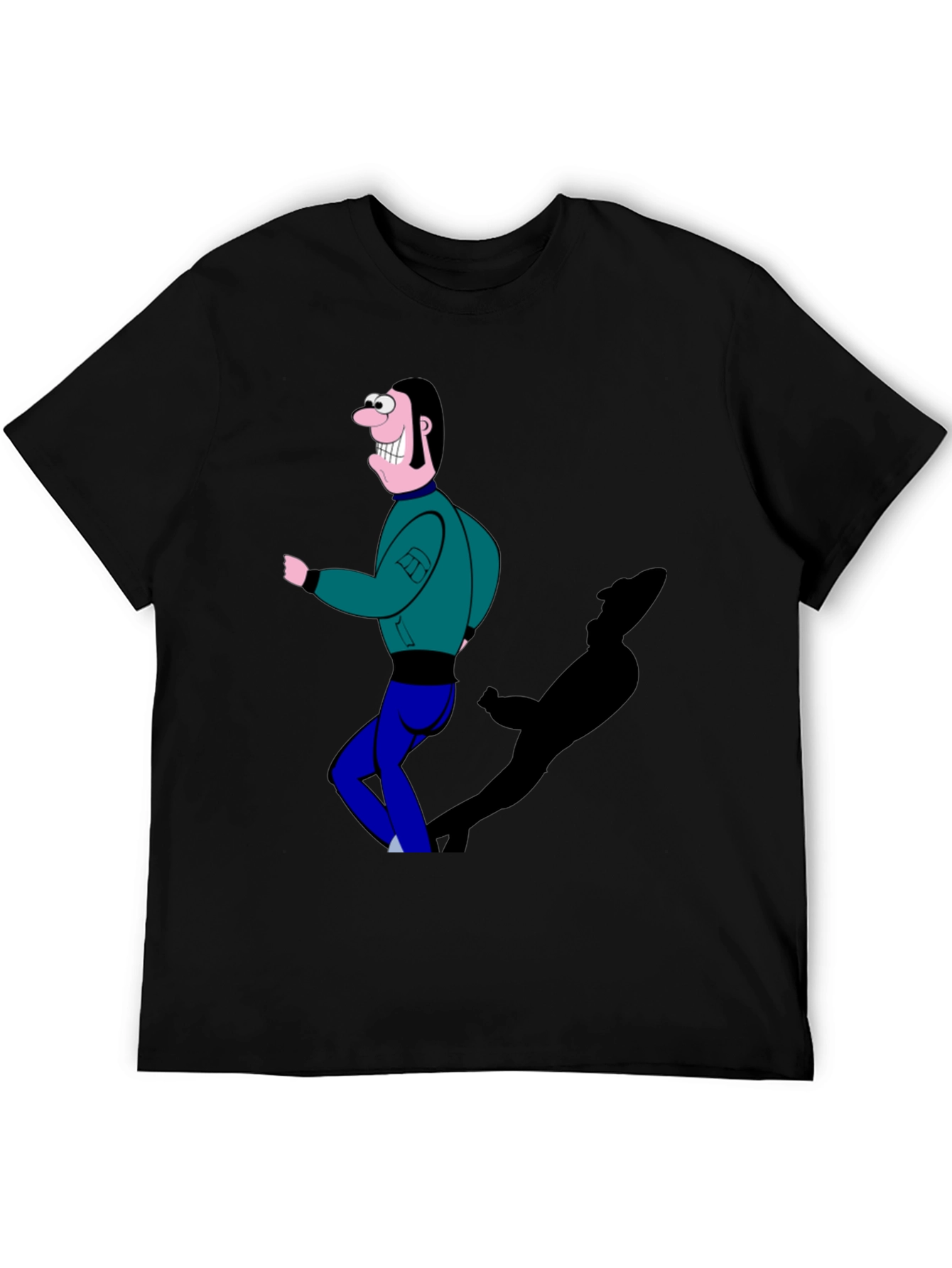 Cartoon Man Graphic T-Shirt Black Tee
