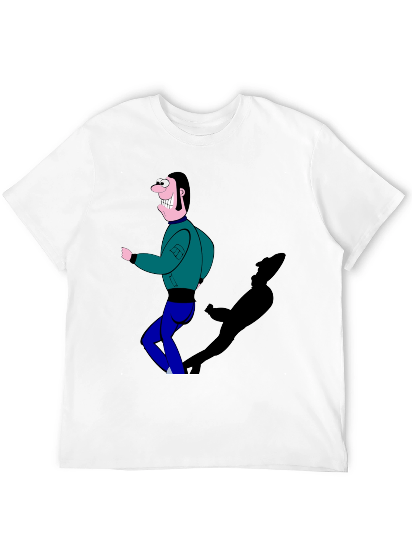 Cartoon Man Graphic T-Shirt Black Tee