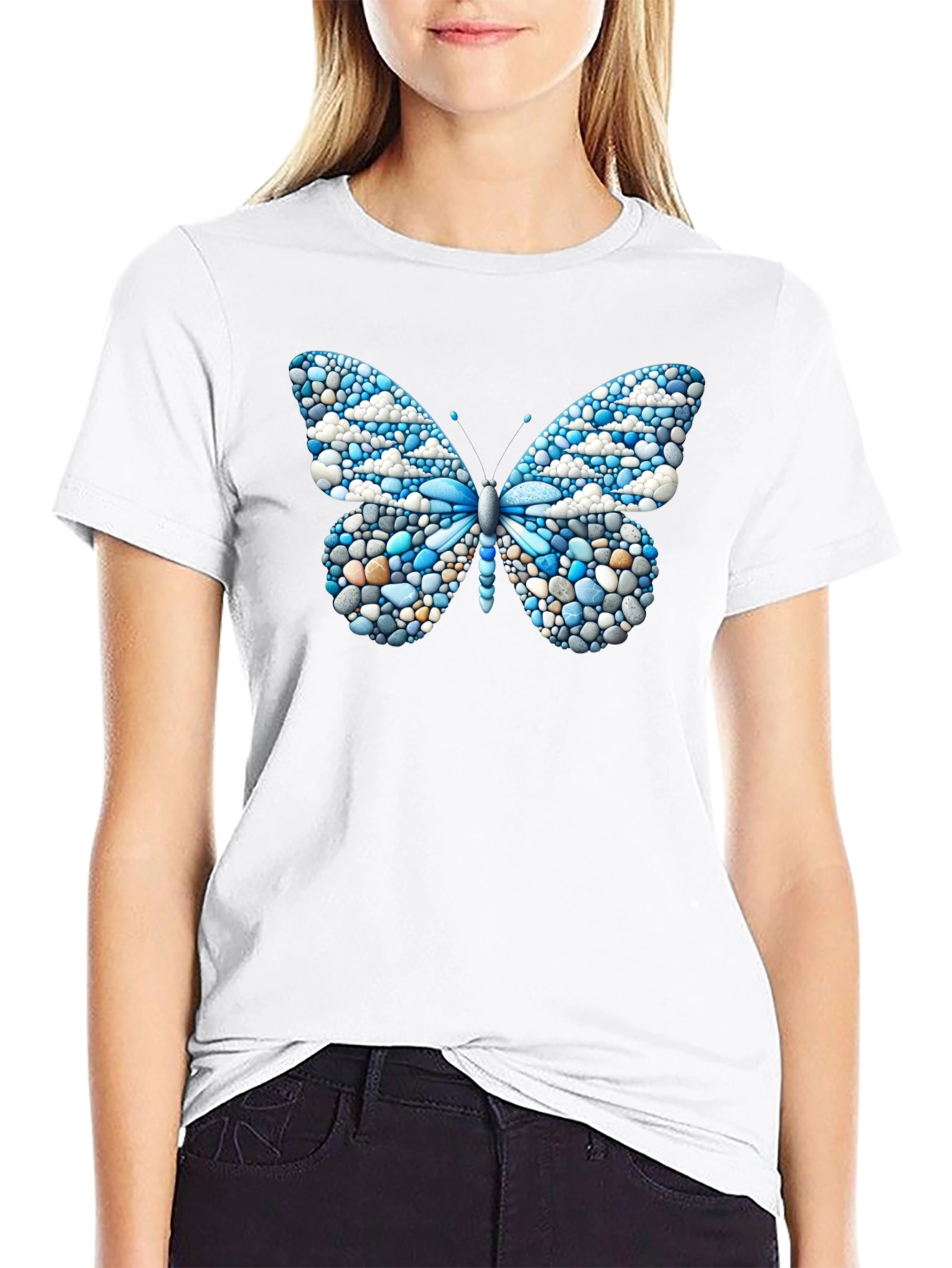 Butterfly Pebble Design T-Shirt