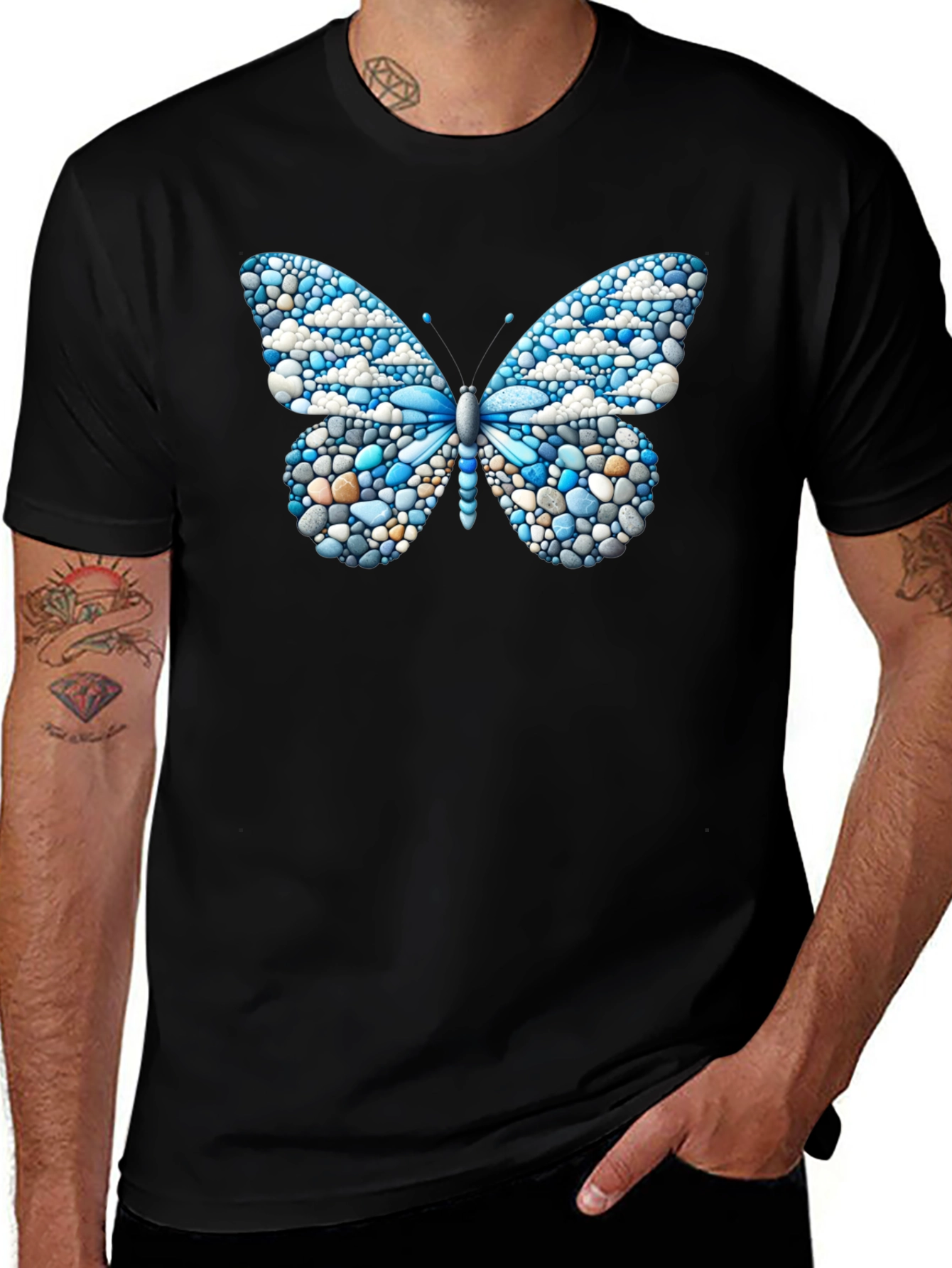 Butterfly Pebble Design T-Shirt