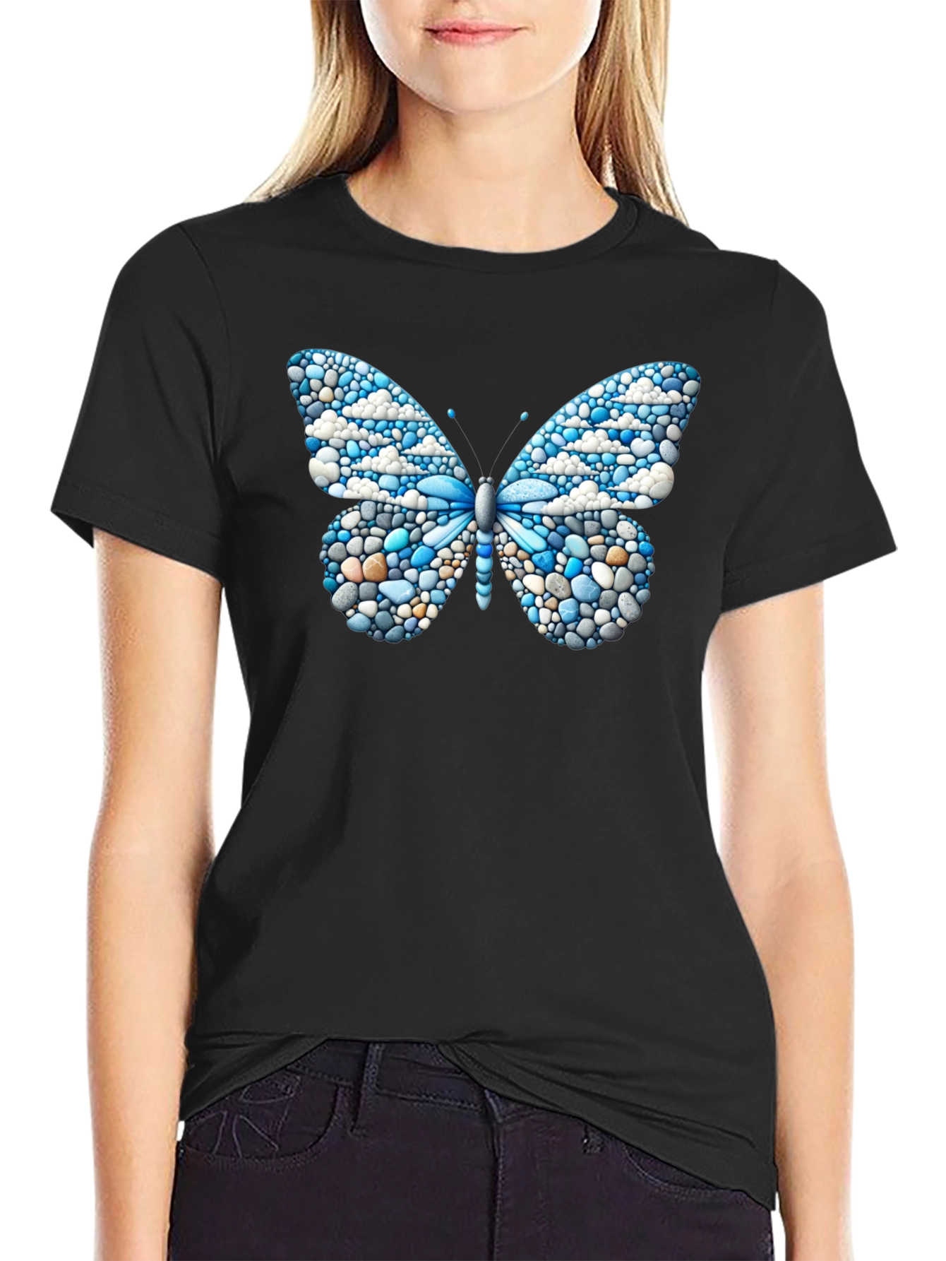 Butterfly Pebble Design T-Shirt