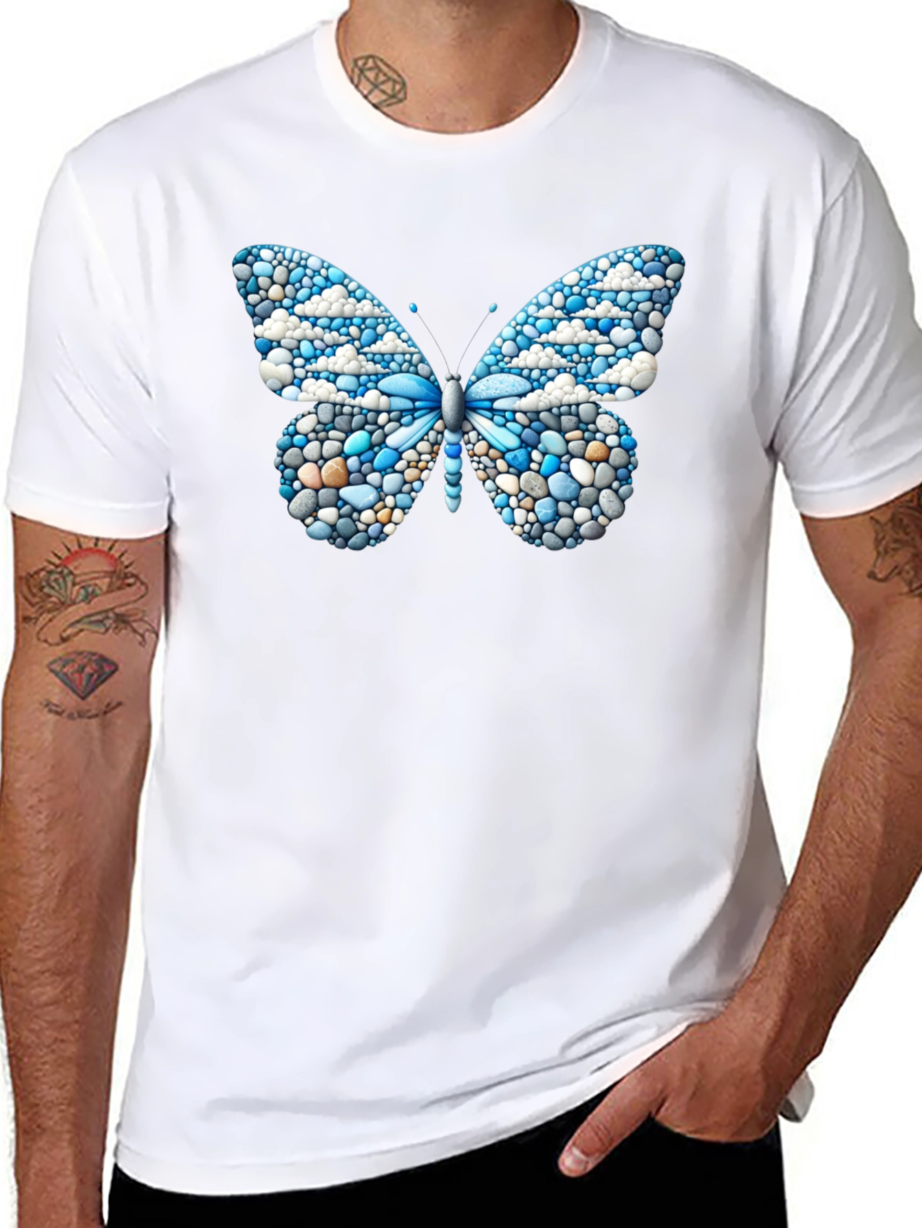 Butterfly Pebble Design T-Shirt