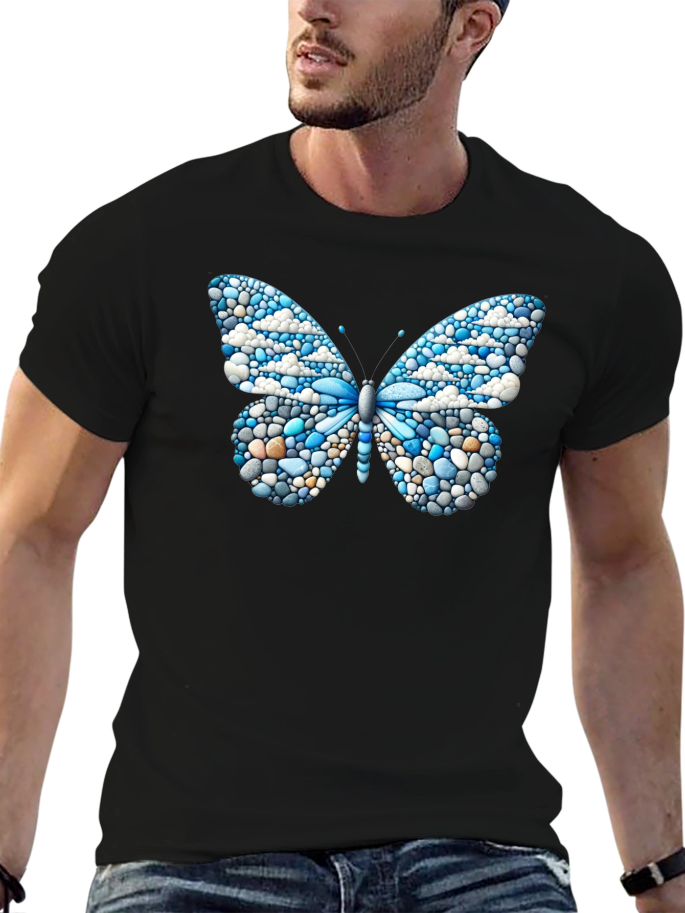 Butterfly Pebble Design T-Shirt