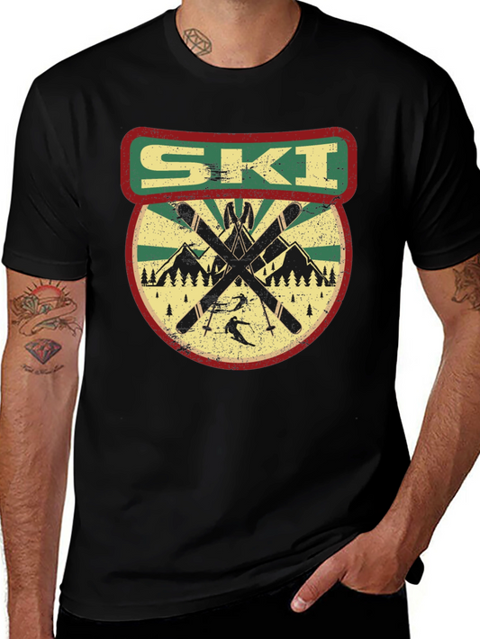 Vintage Ski T-Shirt: Mountain Adventure Apparel