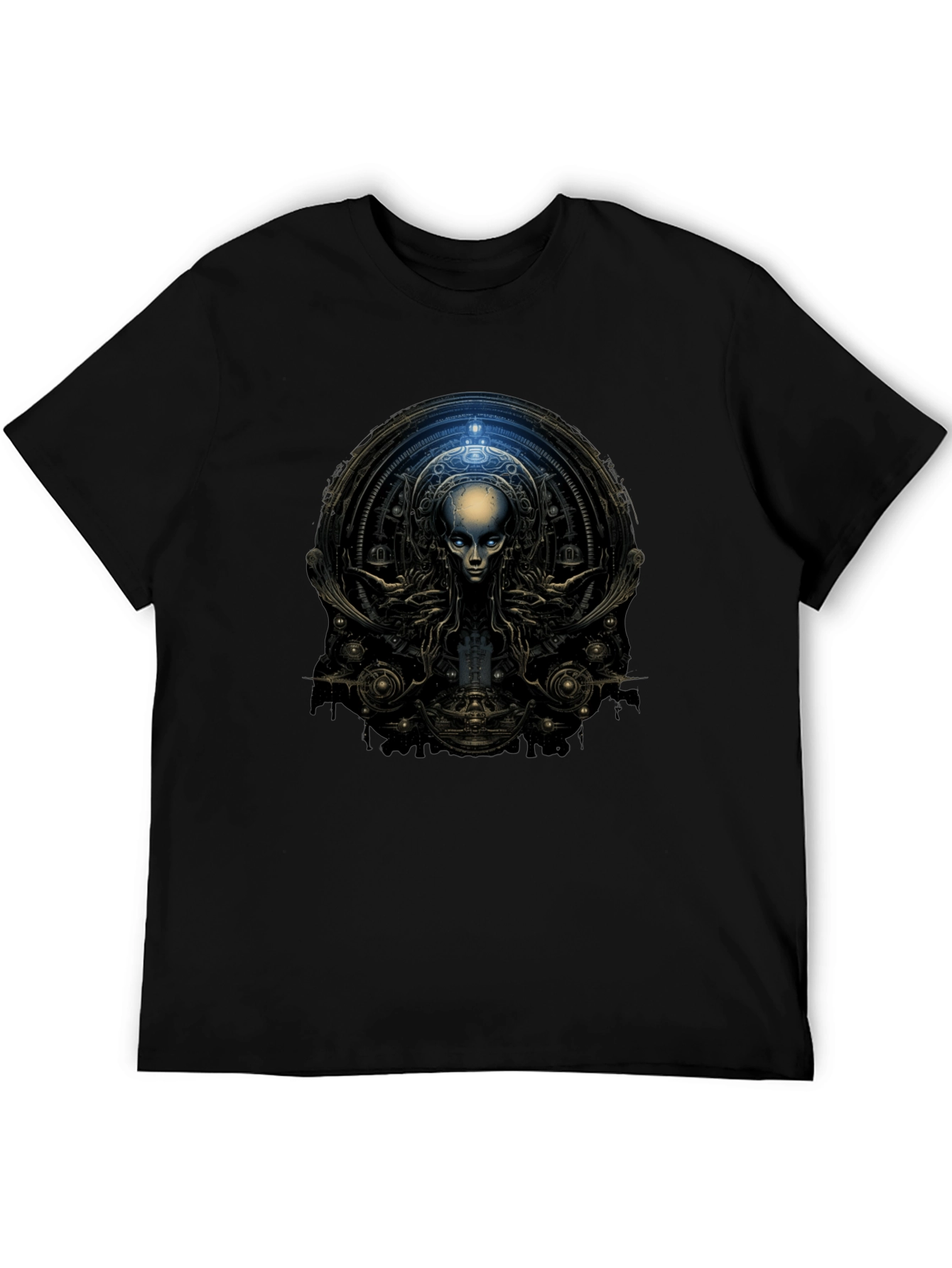 Surreal Alien Graphic Black T-Shirt