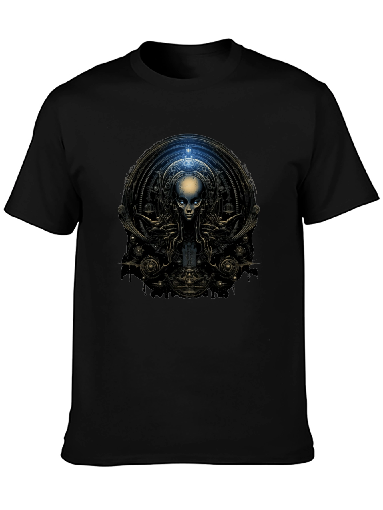 Surreal Alien Graphic Black T-Shirt