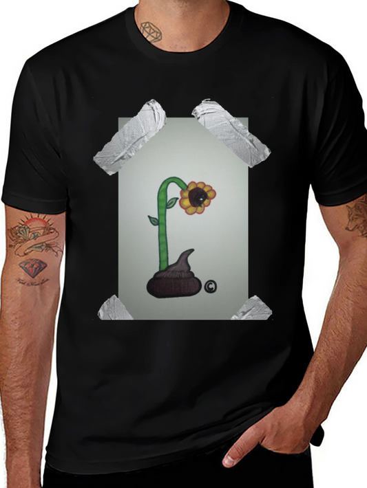 Funny Poop Flower Graphic T-Shirt