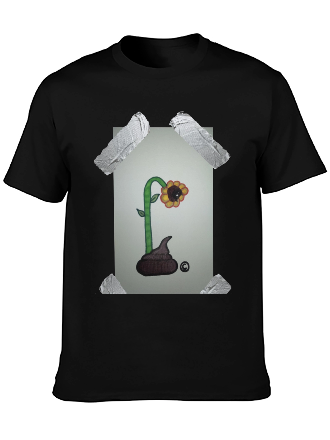 Funny Poop Flower Graphic T-Shirt