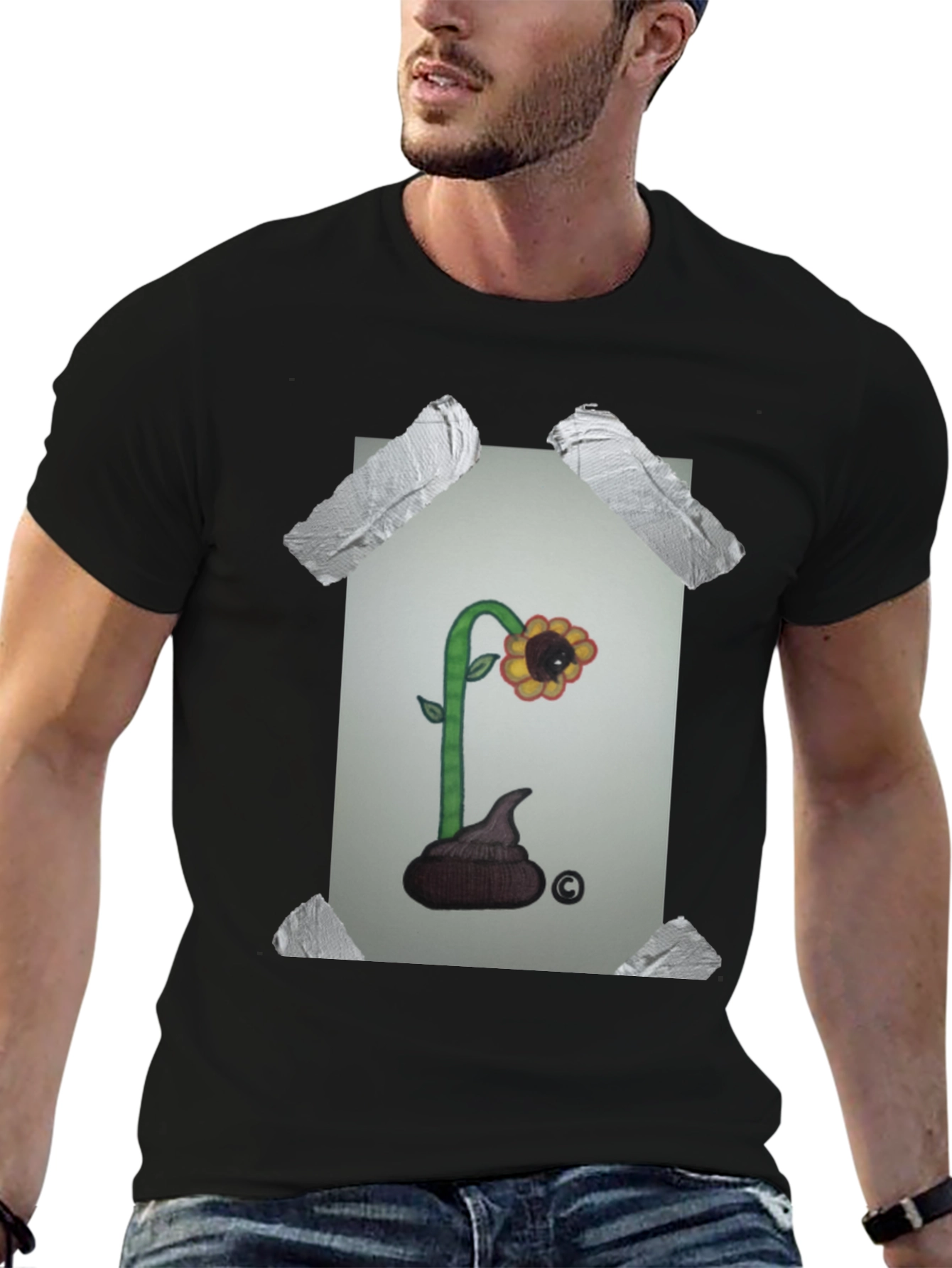 Funny Poop Flower Graphic T-Shirt