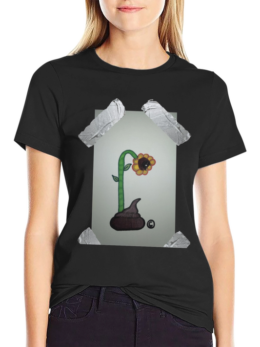 Funny Poop Flower Graphic T-Shirt