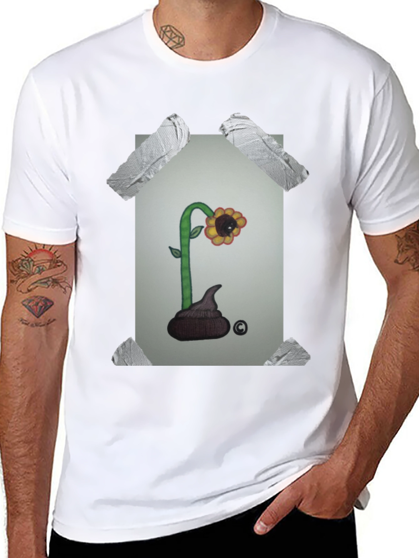 Funny Poop Flower Graphic T-Shirt