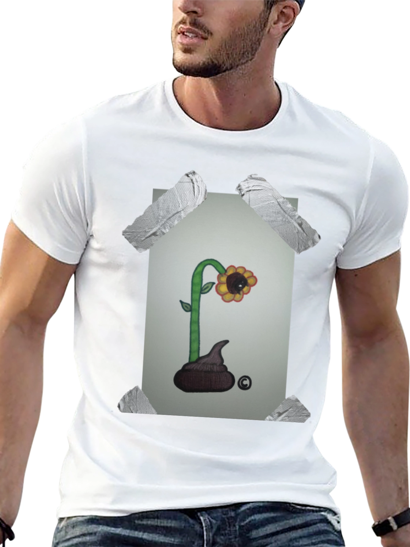 Funny Poop Flower Graphic T-Shirt