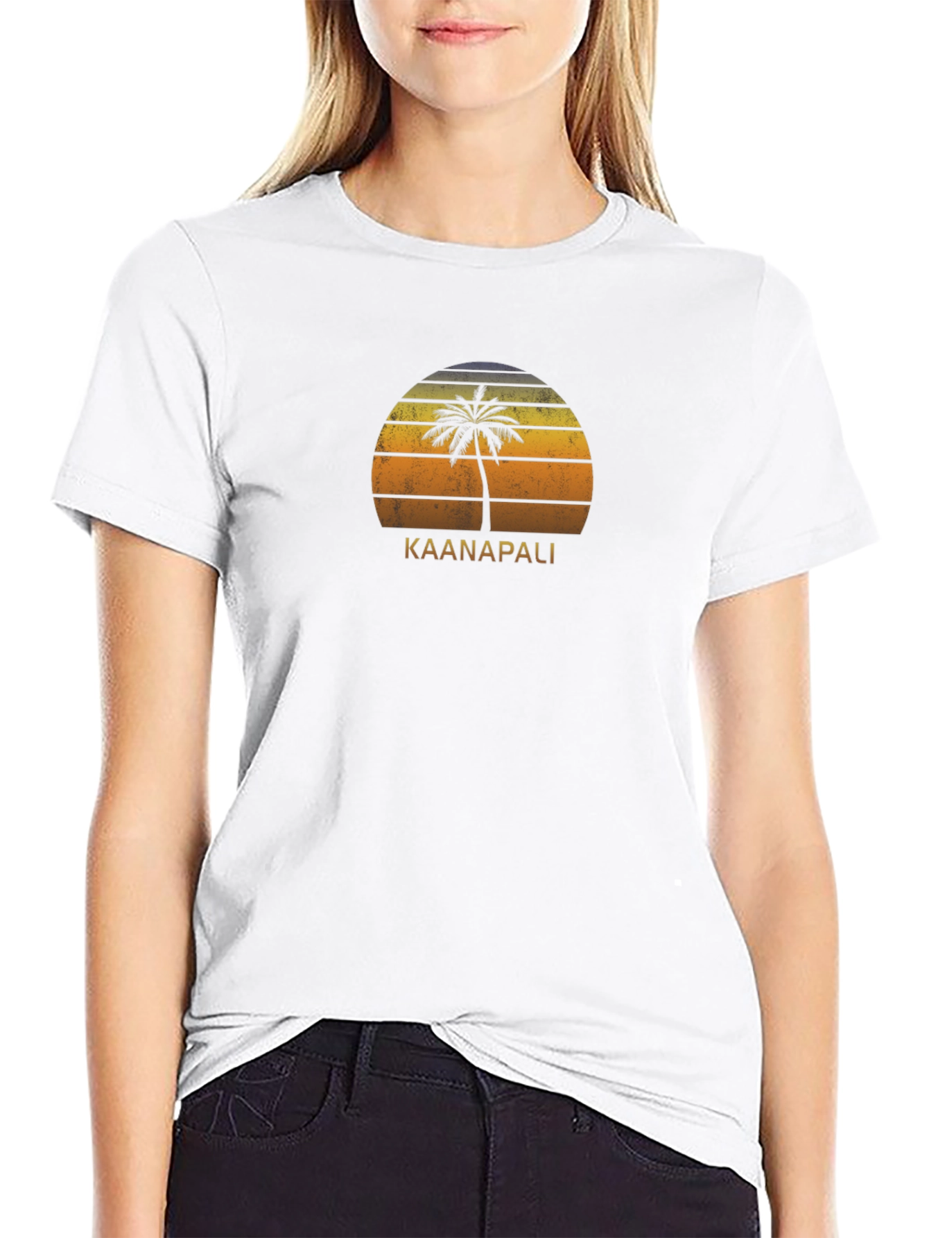 Kaanapali Palm Sunset Graphic T-Shirt