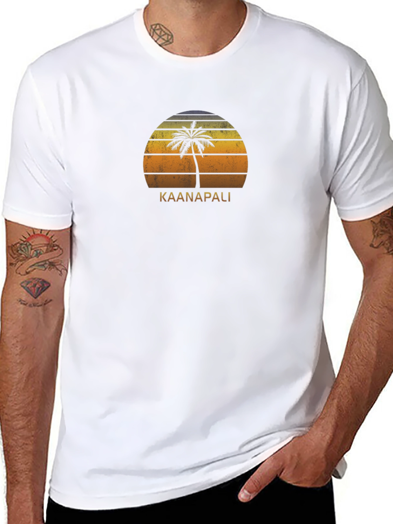 Kaanapali Palm Sunset Graphic T-Shirt