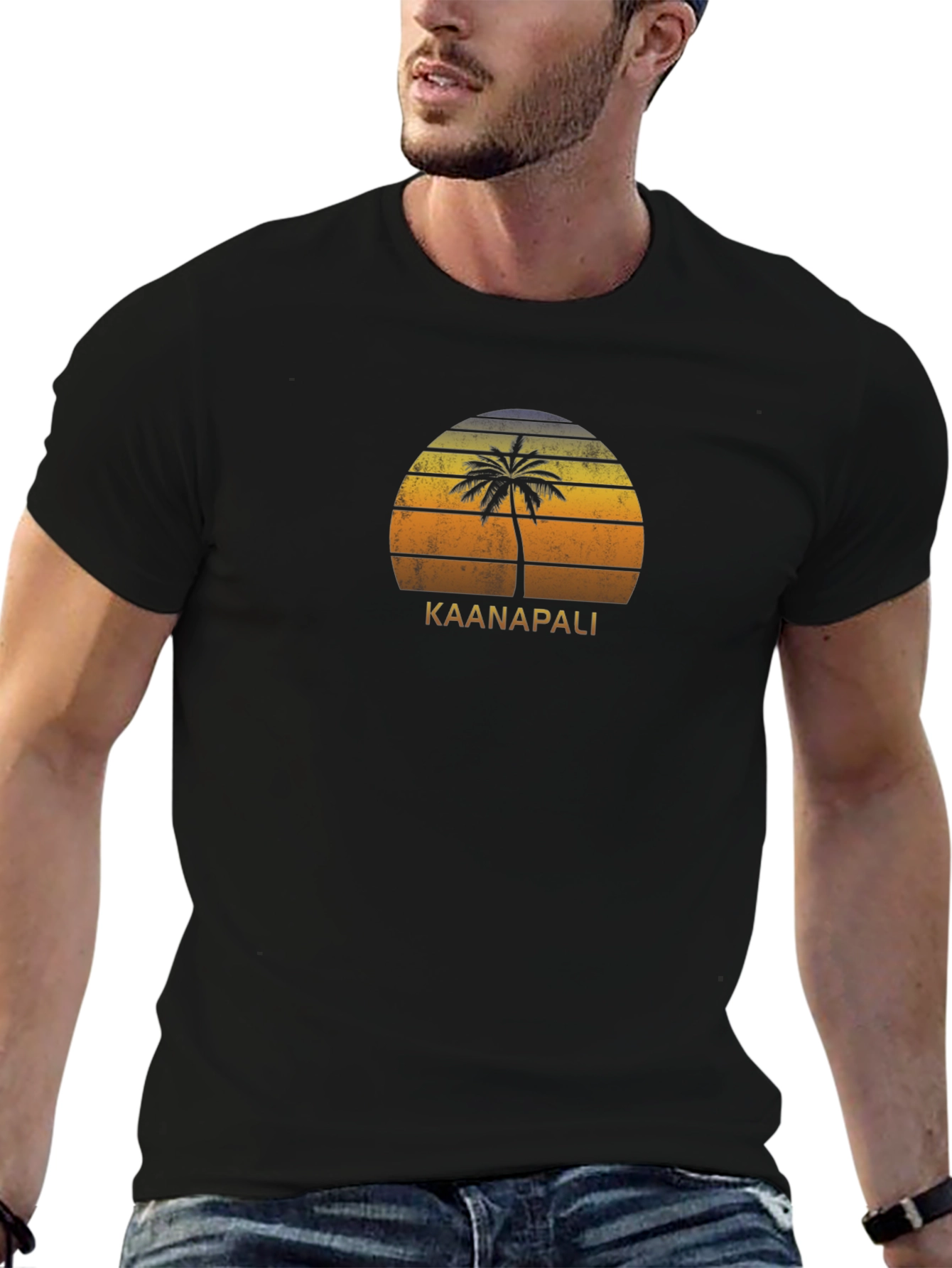 Kaanapali Palm Sunset Graphic T-Shirt