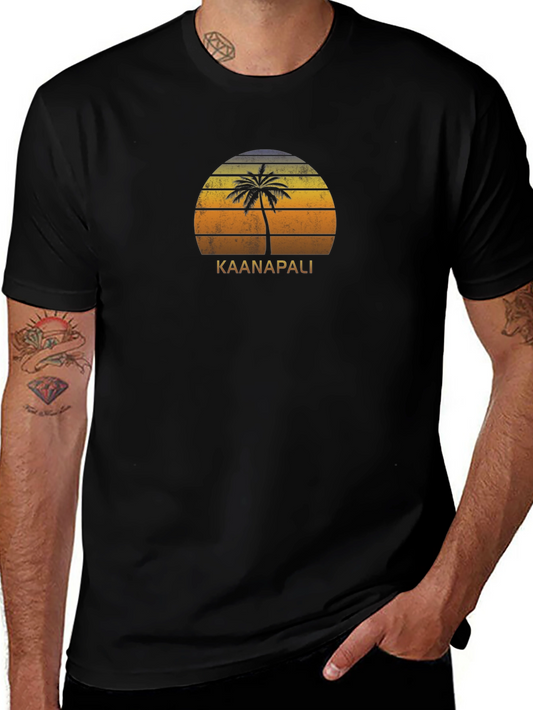 Kaanapali Palm Sunset Graphic T-Shirt