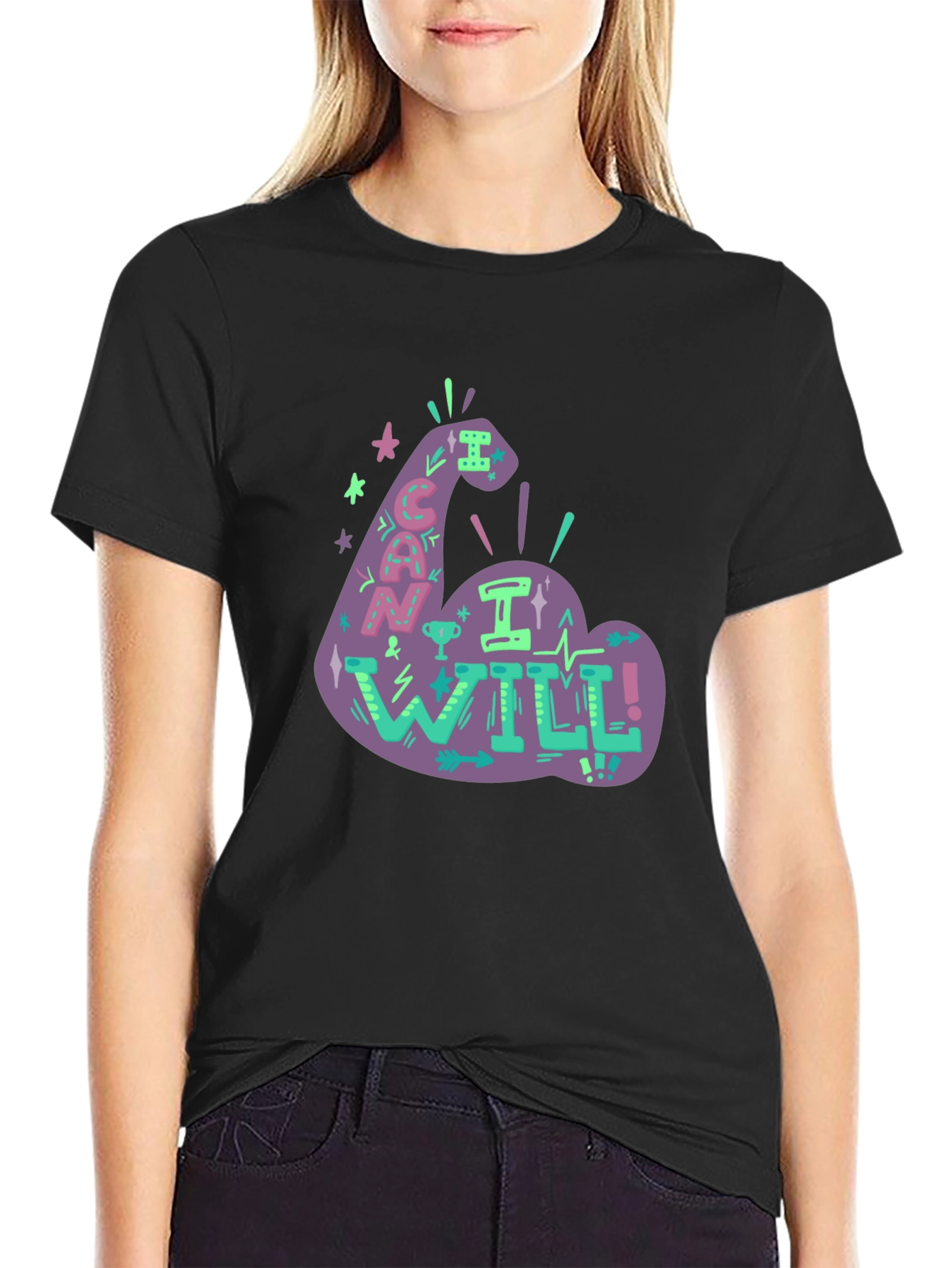 Motivational Graphic Tee - I Can I Will