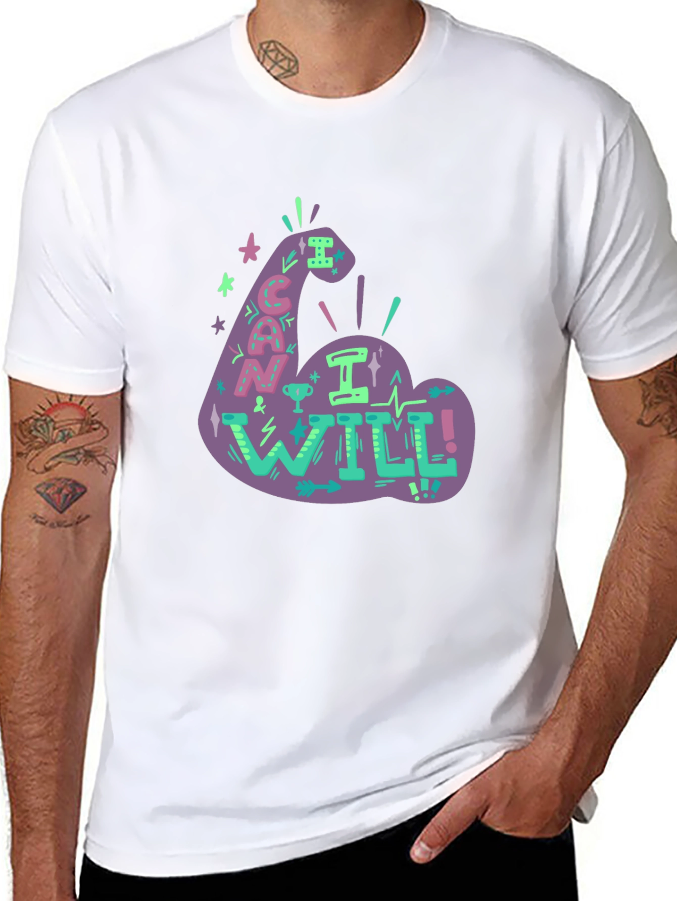 Motivational Graphic Tee - I Can I Will