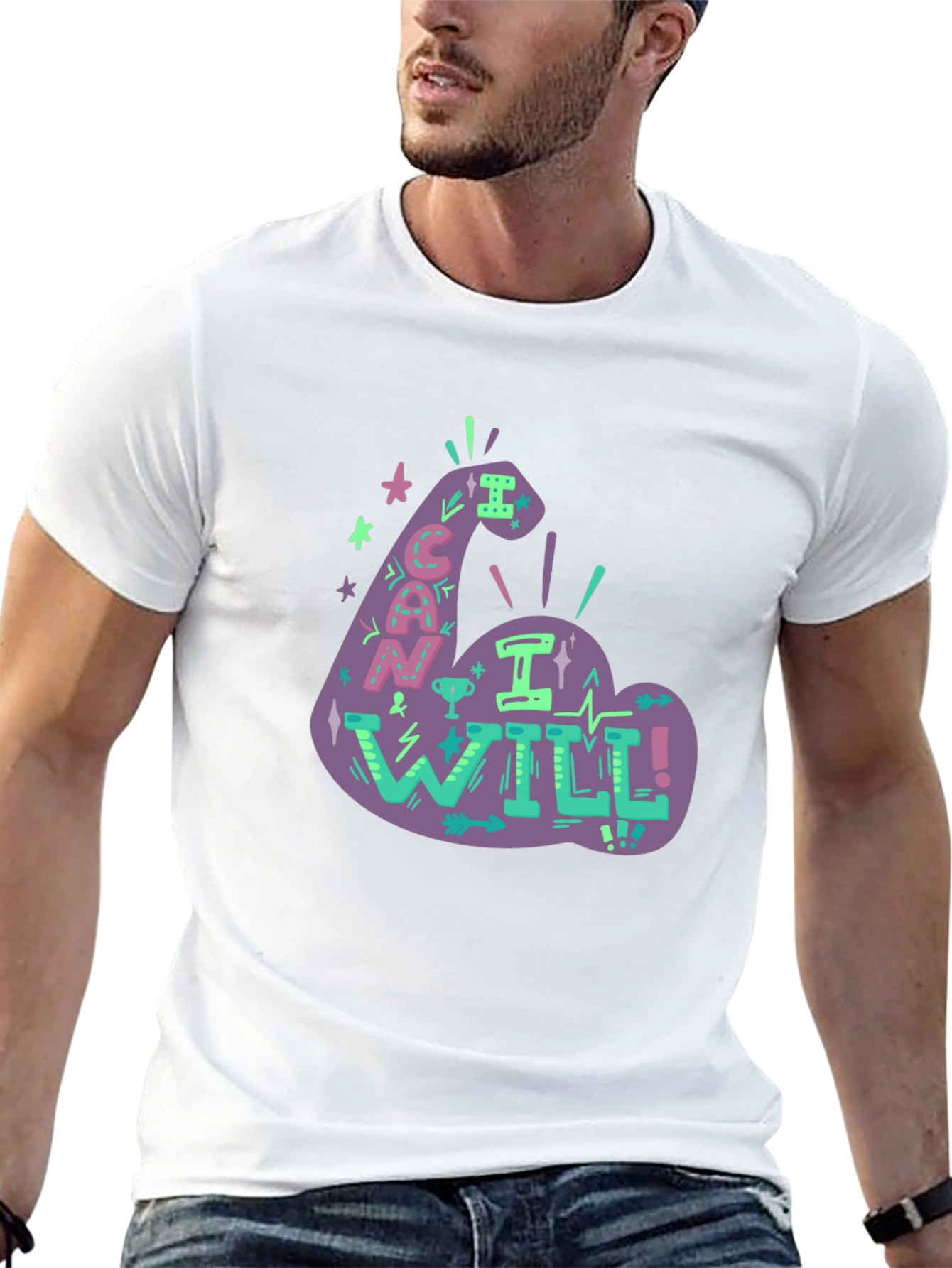 Motivational Graphic Tee - I Can I Will