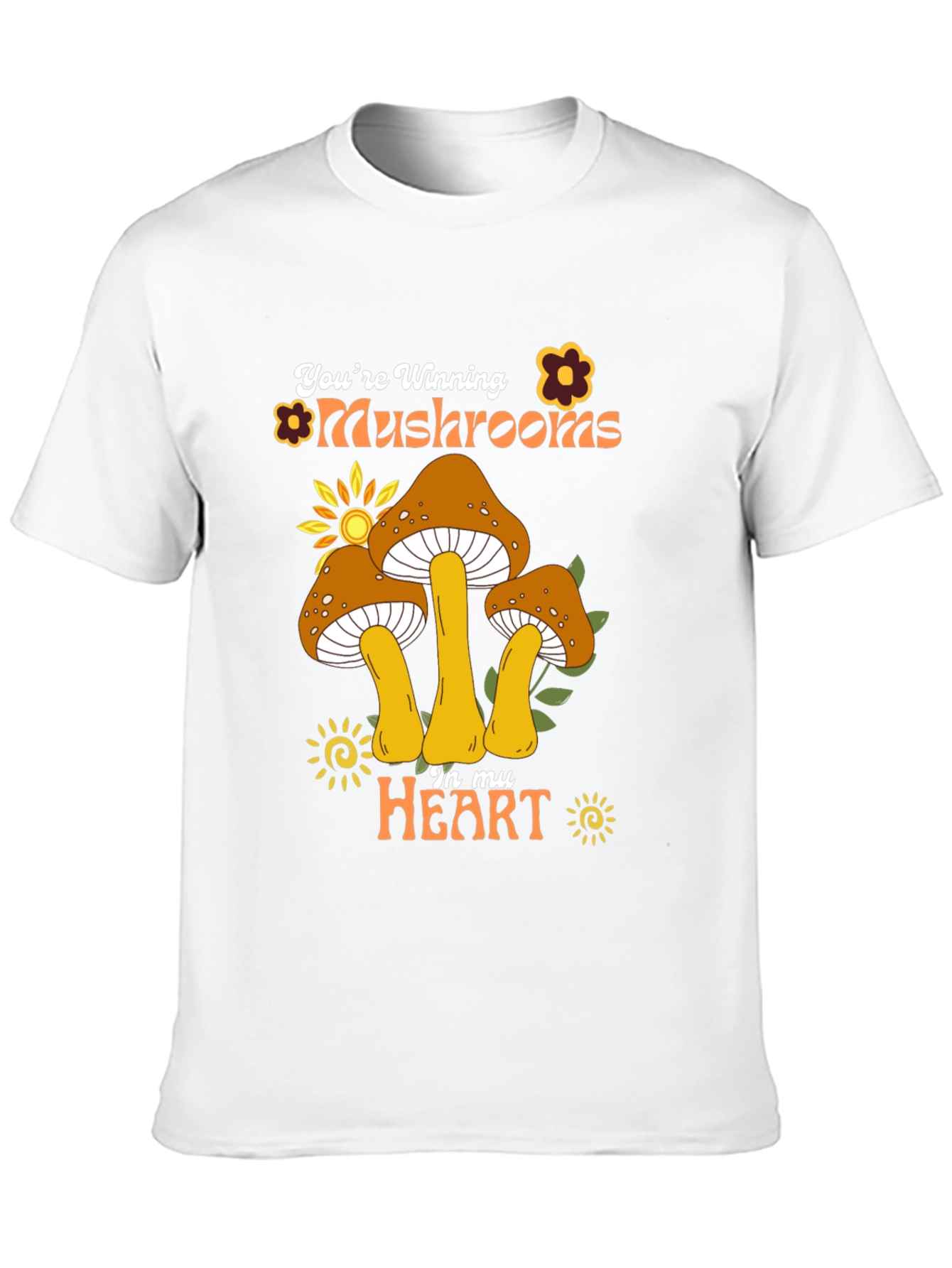Youre Winning Mushrooms In My Heart Black T-Shirt