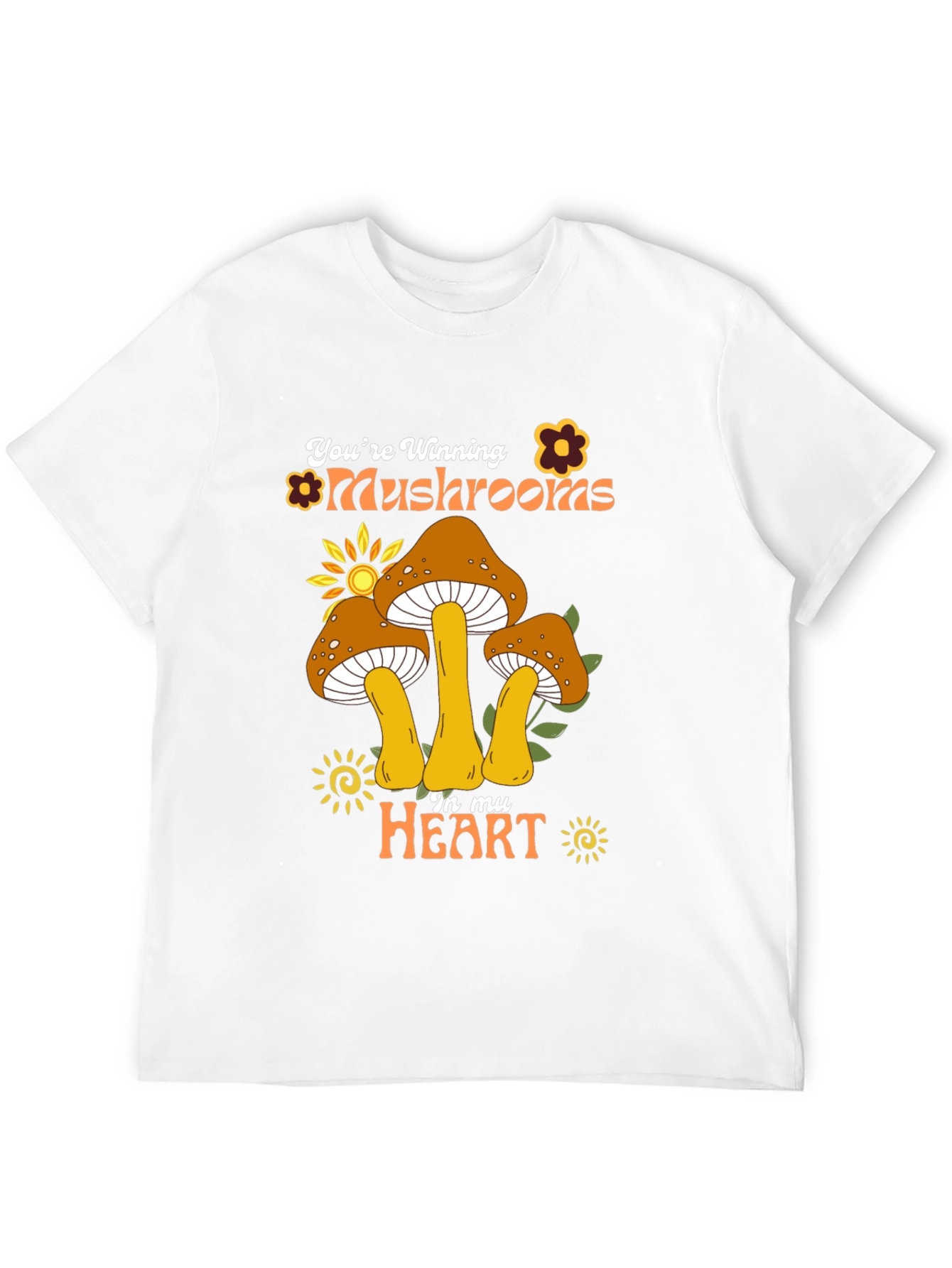 Youre Winning Mushrooms In My Heart Black T-Shirt