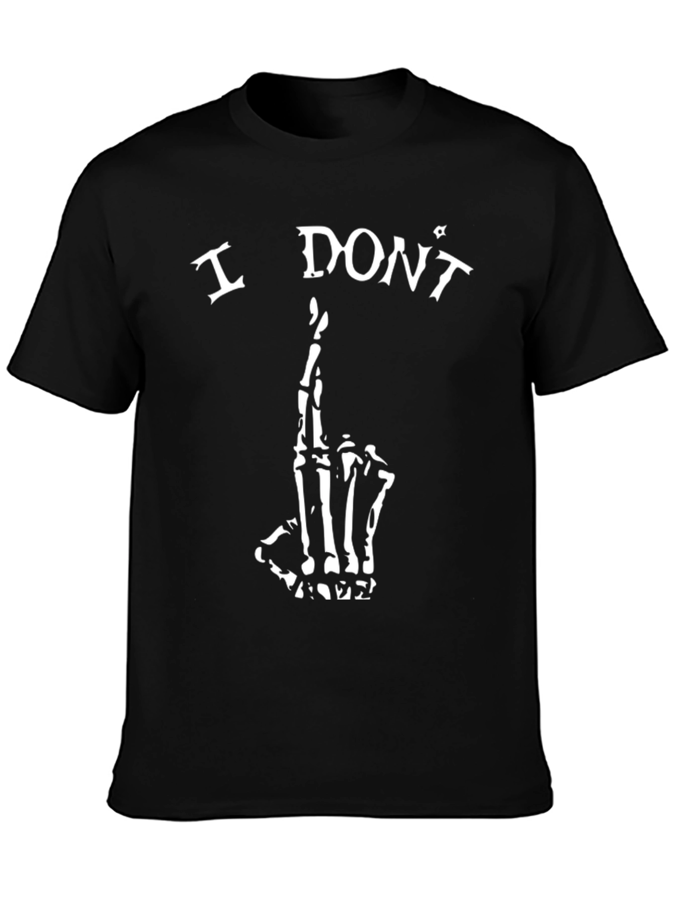 I Dont Care Skeleton Hand T-Shirt