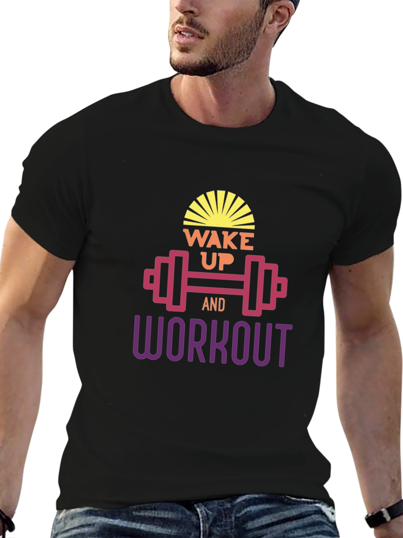 Wake Up & Workout Black T-Shirt