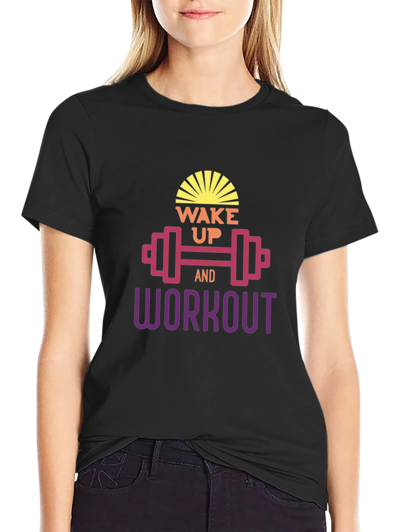 Wake Up & Workout Black T-Shirt