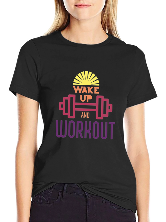 Wake Up & Workout Black T-Shirt