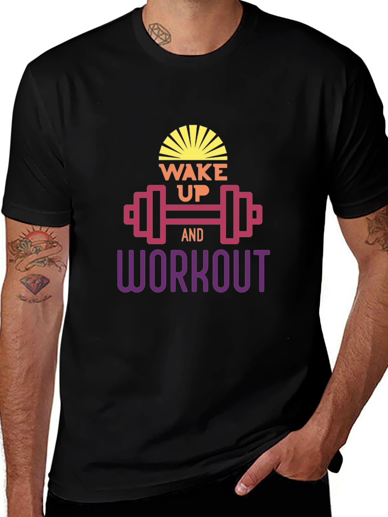 Wake Up & Workout Black T-Shirt