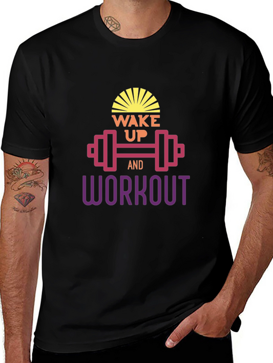 Wake Up & Workout Black T-Shirt