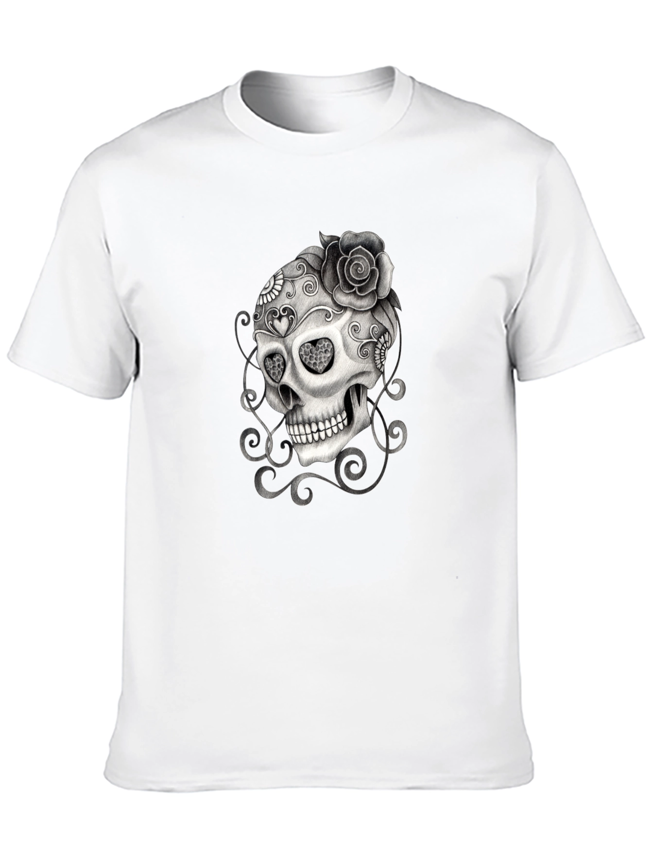 Skull & Rose Graphic T-Shirt - Mens Black Tee