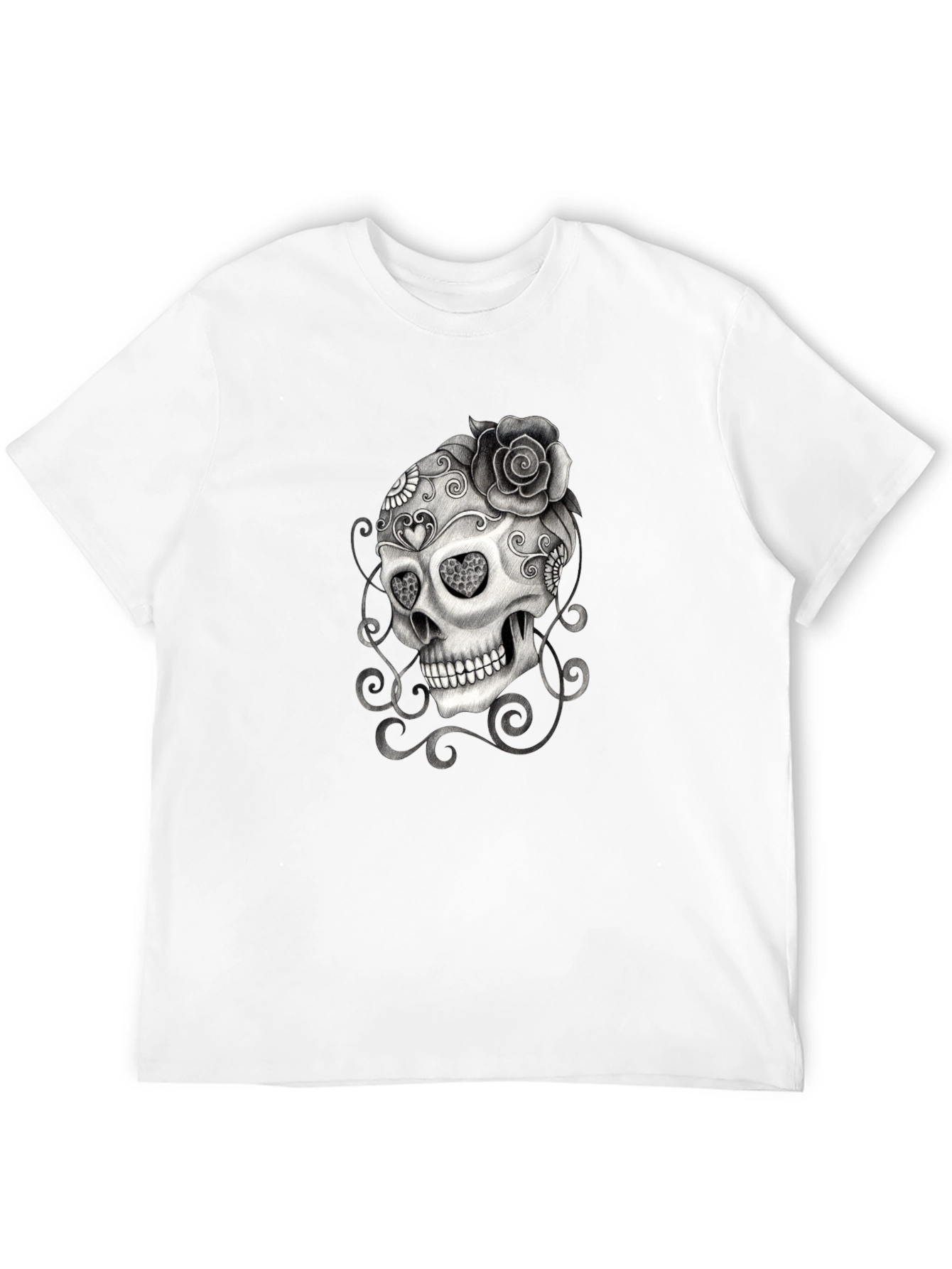 Skull & Rose Graphic T-Shirt - Mens Black Tee