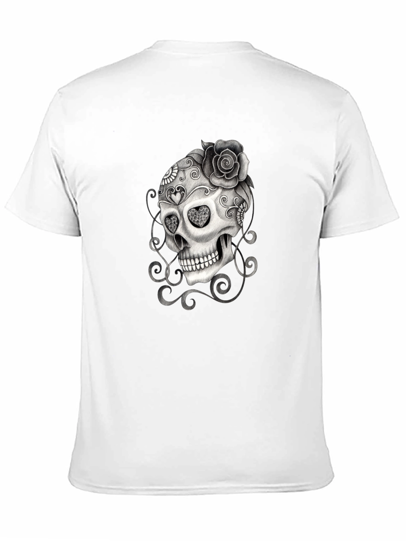 Skull & Rose Graphic T-Shirt - Mens Black Tee