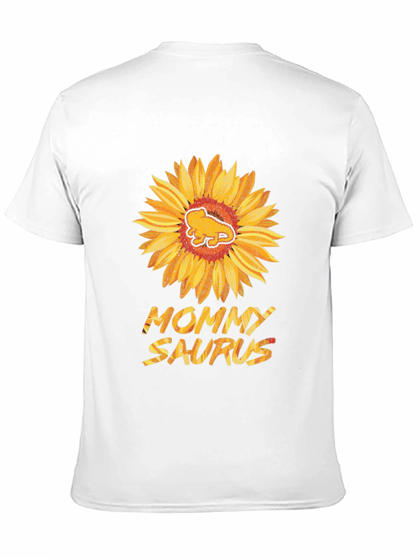 Mommy Saurus Sunflower Black T-Shirt