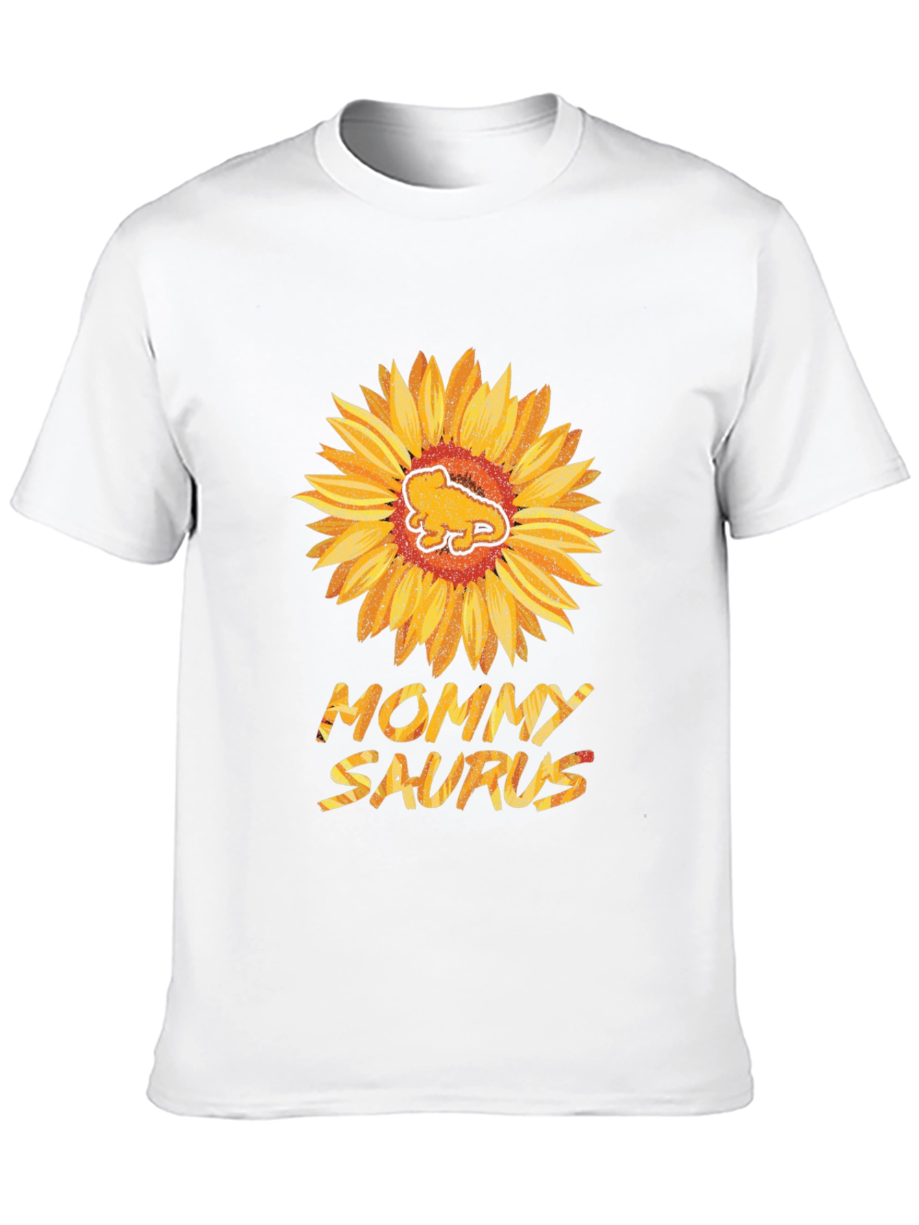 Mommy Saurus Sunflower Black T-Shirt