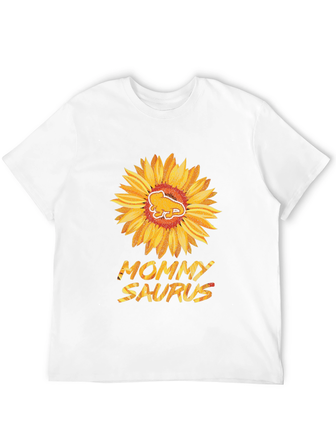 Mommy Saurus Sunflower Black T-Shirt