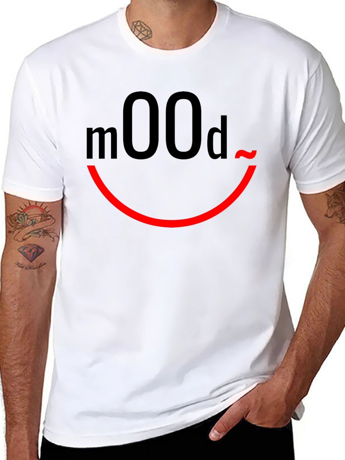 Mood Graphic Print Black T-Shirt