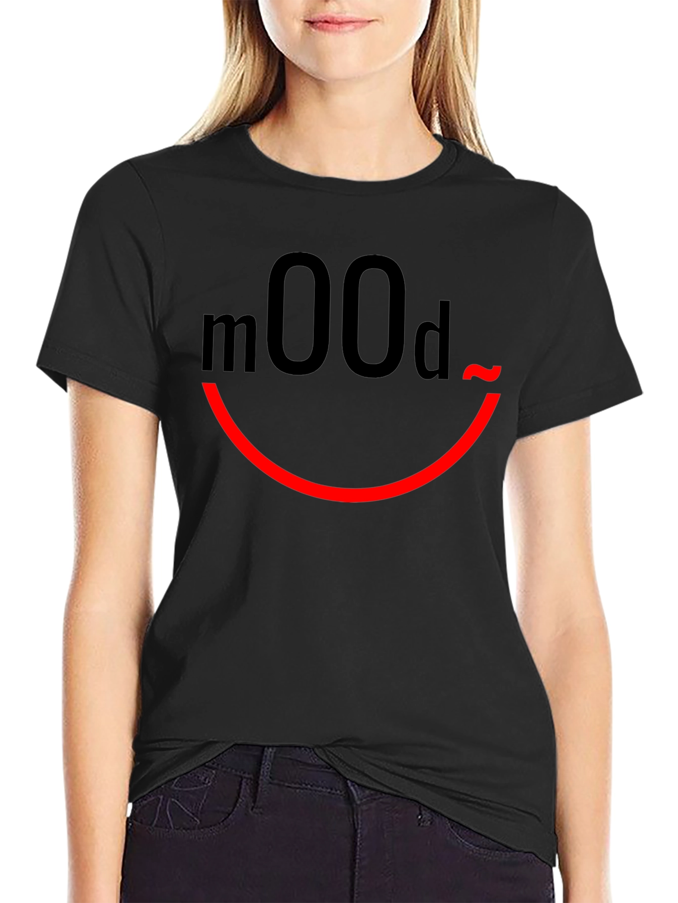 Mood Graphic Print Black T-Shirt