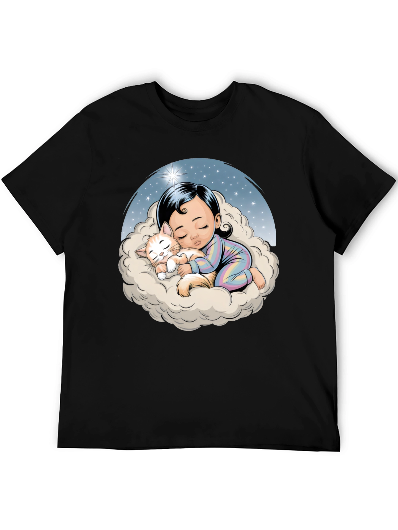 Dreamy Baby & Cat on Cloud T-Shirt