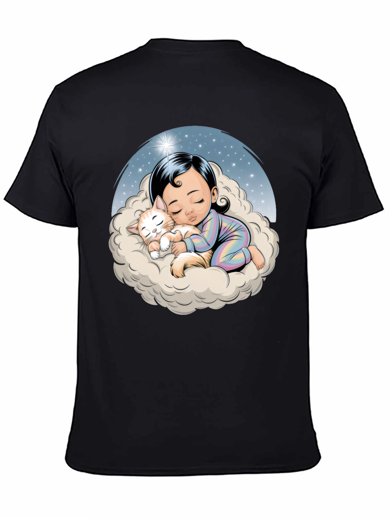 Dreamy Baby & Cat on Cloud T-Shirt