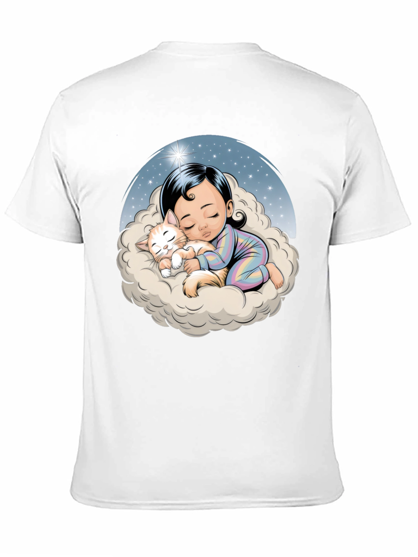Dreamy Baby & Cat on Cloud T-Shirt