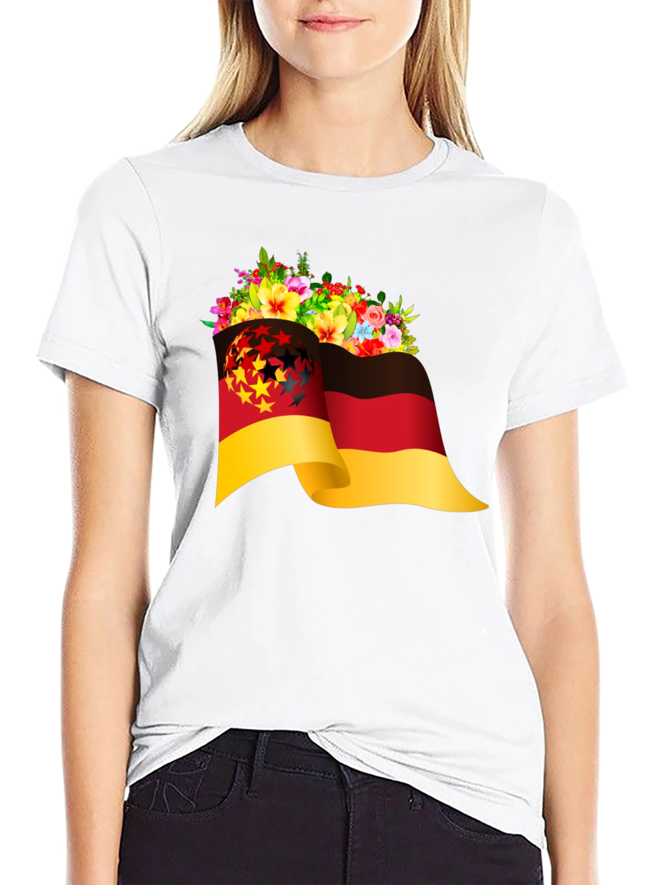 German Flag Floral T-Shirt
