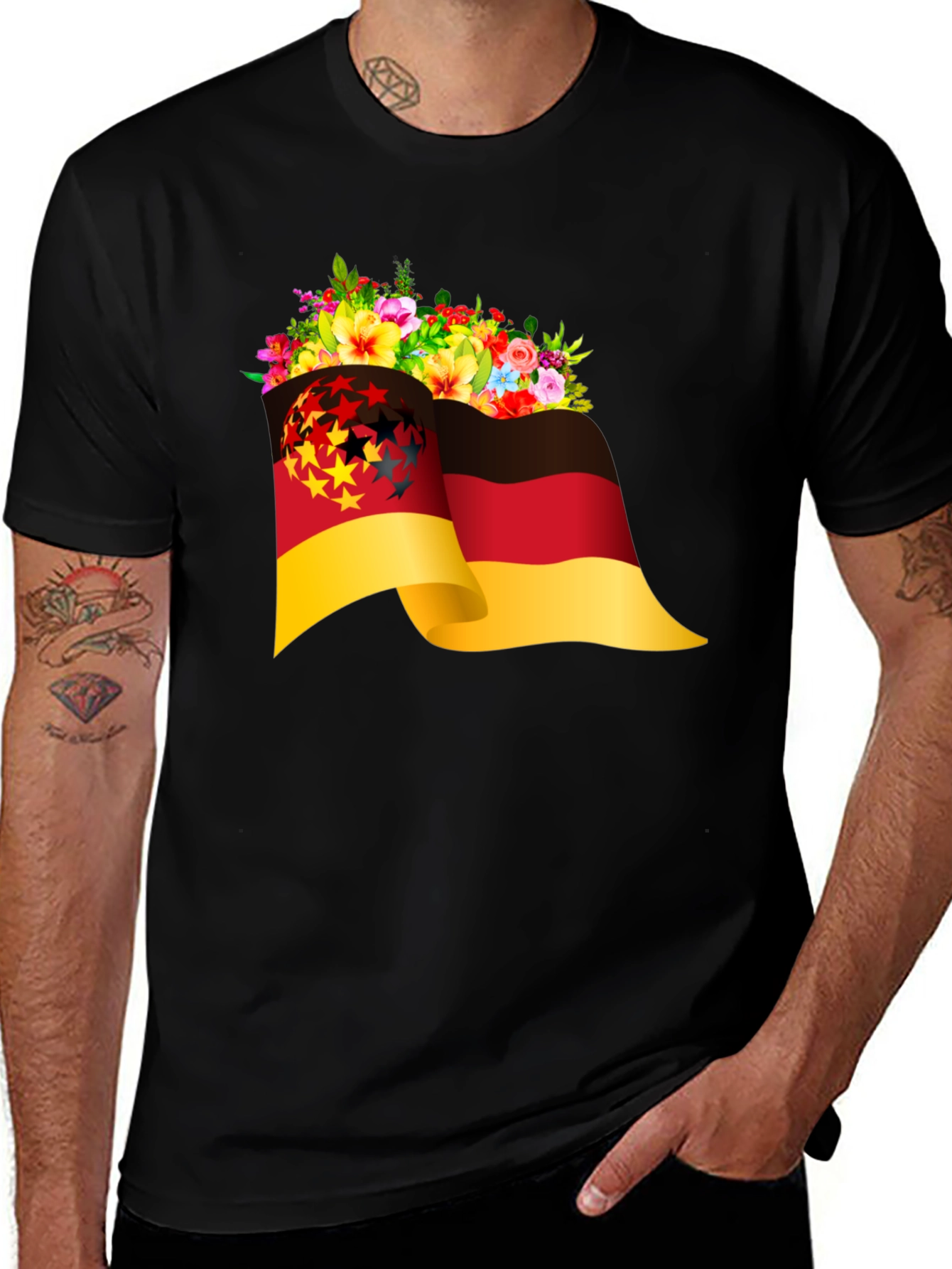 German Flag Floral T-Shirt